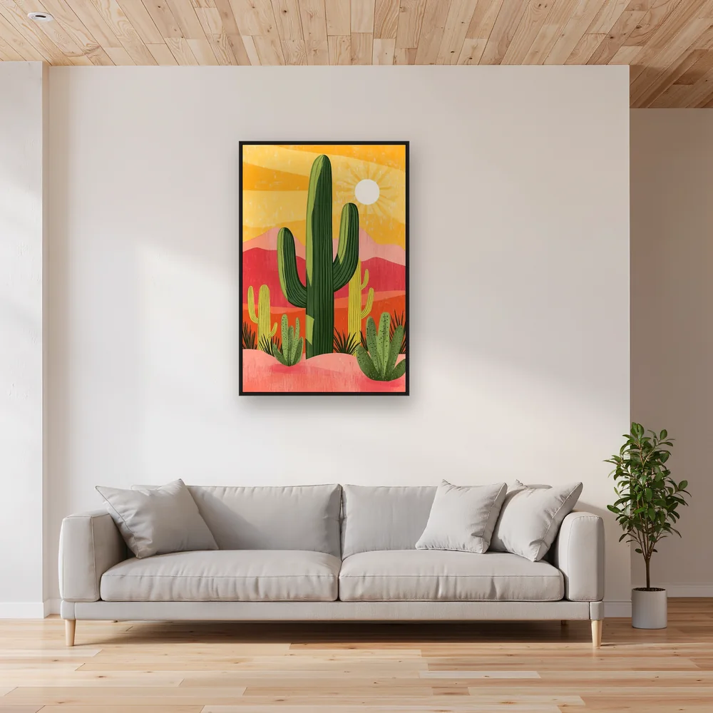 Cactus e sole nel deserto messicano - Diamond Painting – Soggiorno