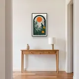 Sagoma di gatto nero in un arco tropicale - Diamond Painting – Ingresso