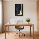 Gatto bianco alla finestra davanti al tramonto - Diamond Painting – Studio