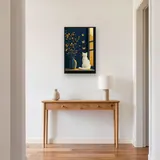 Gatto bianco alla finestra davanti al tramonto - Diamond Painting – Ingresso