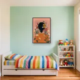 Donna di spalle con maglione arancione e fiori tra i capelli Diamond Painting – Cameretta