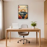 Der Fuji und der leuchtende Herbstwald Diamond Painting – Büro