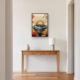 Der Fuji und der leuchtende Herbstwald Diamond Painting – Flur