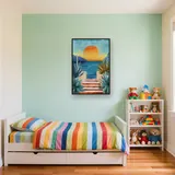Scalinata di marmo davanti al mare al tramonto Diamond Painting – Cameretta