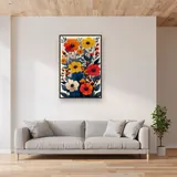 Motivo di papaveri e anemoni colorati - Diamond Painting – Soggiorno