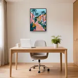 Mittelmeergasse mit Palmen Diamond Painting – Büro