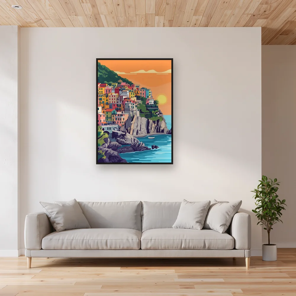 Villaggio colorato di Manarola alle Cinque Terre Diamond Painting – Soggiorno
