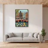 Canali di Amsterdam, biciclette e tulipani Diamond Painting – Soggiorno