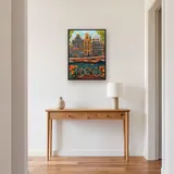 Oranje fiets aan de Amsterdamse grachten Diamond Painting – Hal