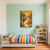 Sentiero del deserto verso il villaggio blu Diamond Painting – Cameretta