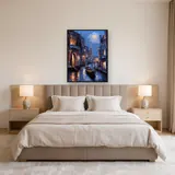 Gondel in Venedig unter dem Vollmond Diamond Painting – Schlafzimmer