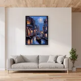 Gondel in Venedig unter dem Vollmond Diamond Painting – Wohnzimmer
