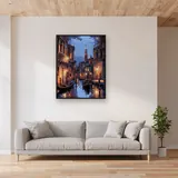 Gondole sui Canali di Venezia di Notte - Diamond Painting – Soggiorno
