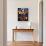 Mongolfiere su un borgo medievale al tramonto - Diamond Painting – Ingresso