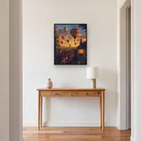 Volo di mongolfiere sopra i tetti di un vecchio villaggio Diamond Painting – Ingresso