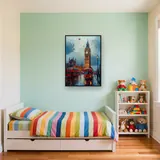 Luci del Big Ben e autobus rossi londinesi Diamond Painting – Cameretta