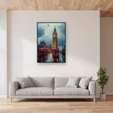 Luci del Big Ben e autobus rossi londinesi Diamond Painting – Soggiorno