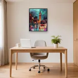 Ponte di Westminster, Big Ben e autobus rosso al crepuscolo - Diamond Painting – Studio