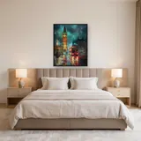 Big Ben illuminato e bus a due piani rosso notte Diamond Painting – Camera
