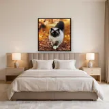 Chat Seal Point aux Feuilles d'Automne – Chambre