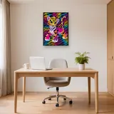 Psychedelic Baby Tiger - Pop Art Diamond Painting – Office