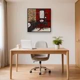 Red and Black Elegance: Luxurious Diamond Painting Bathroom – Office