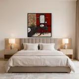 Red and Black Elegance: Luxurious Diamond Painting Bathroom – Bedroom