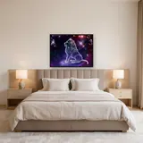 Lion of Light: Royal Constellation Diamond Painting – Bedroom