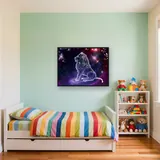 Lion of Light: Royal Constellation Diamond Painting – Kids room