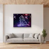 Lion of Light: Royal Constellation Diamond Painting – Living room