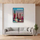 Vintage Panorama of Copenhagen Diamond Painting – Living room