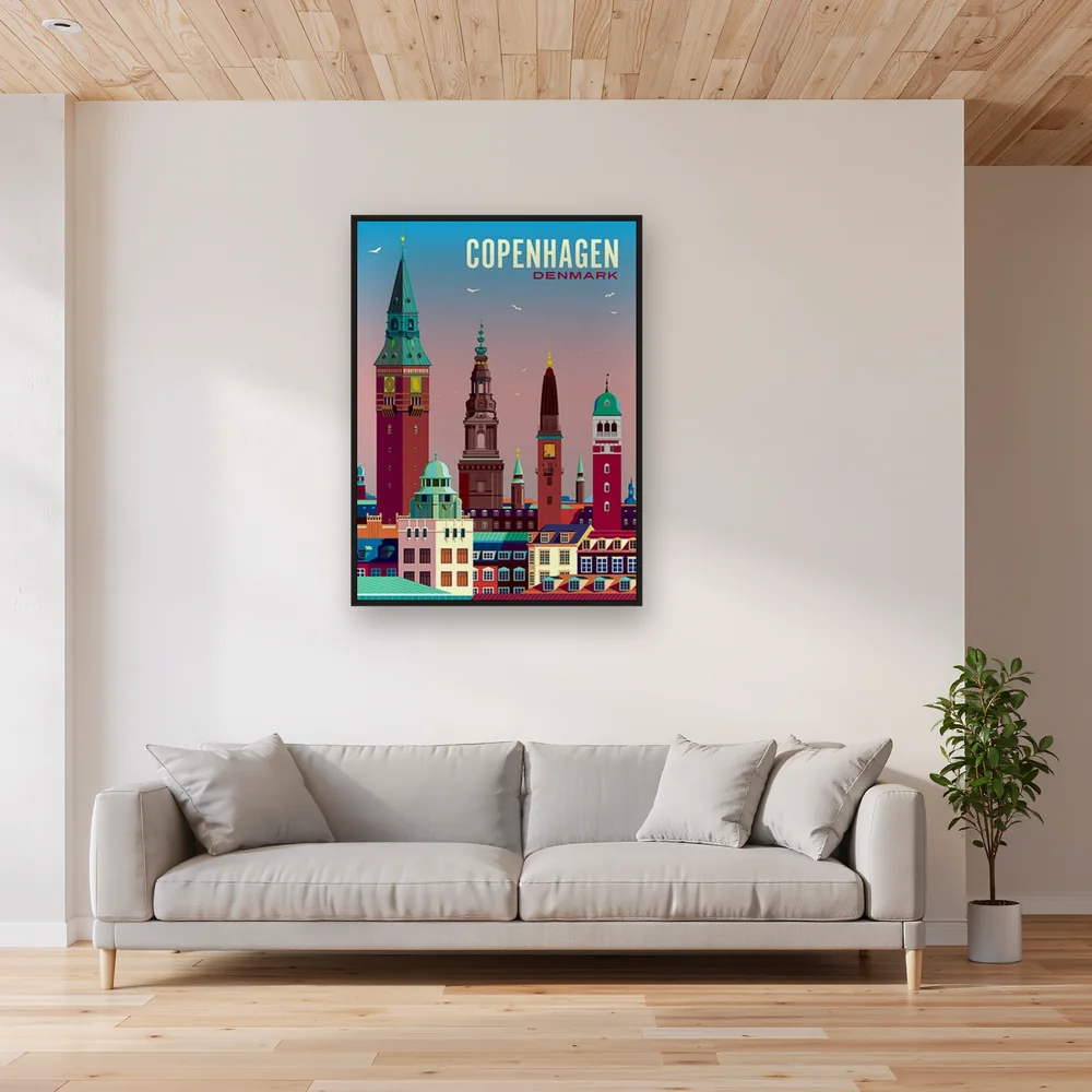 Vintage Panorama of Copenhagen Diamond Painting – Living room