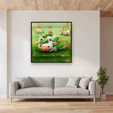 Vache Kawaii aux Champignons Magiques – mis en situation dans un salon