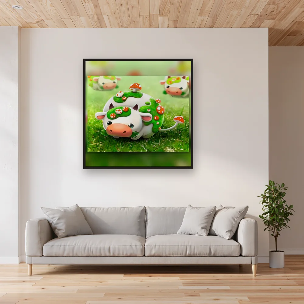 Vache Kawaii aux Champignons Magiques – Salon