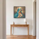 Turquoise Blue Virgin Mary and Baby Jesus – Hallway