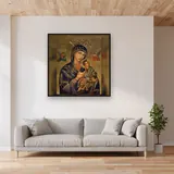 Virgin Mary and Child Jesus Byzantine Diamond Painting – displayed in a living room