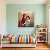 Red Virgin Mary and Baby Jesus – Kids room