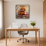 Chiot Artiste aux Yeux de Rêve – Bureau