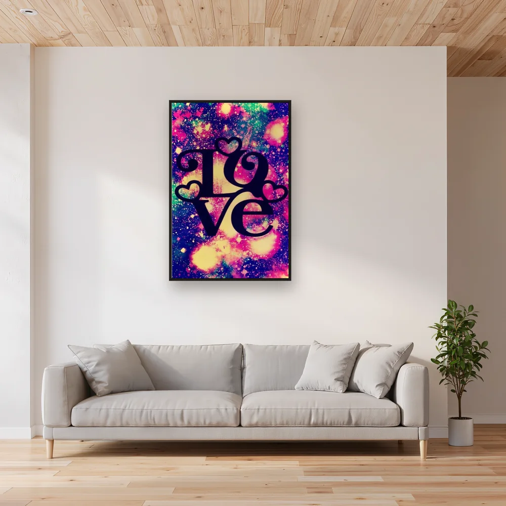 Galactic Love: Hearts and Stars in Diamond Painting – Living room