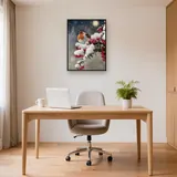 Rouge-gorge sous la Neige Hivernale – Bureau