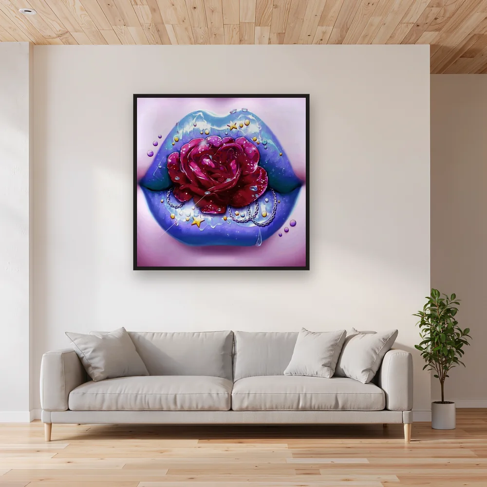 Glossy Purple and Flamboyant Rose Lips – Living room