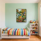 Paradis Tropical : Oiseaux Exotiques et Cascade – Enfant