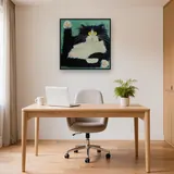 Chat Surpris aux Coussinets Roses – Bureau