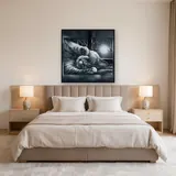 Chat duvet endormi sous la lune d'hiver – Chambre