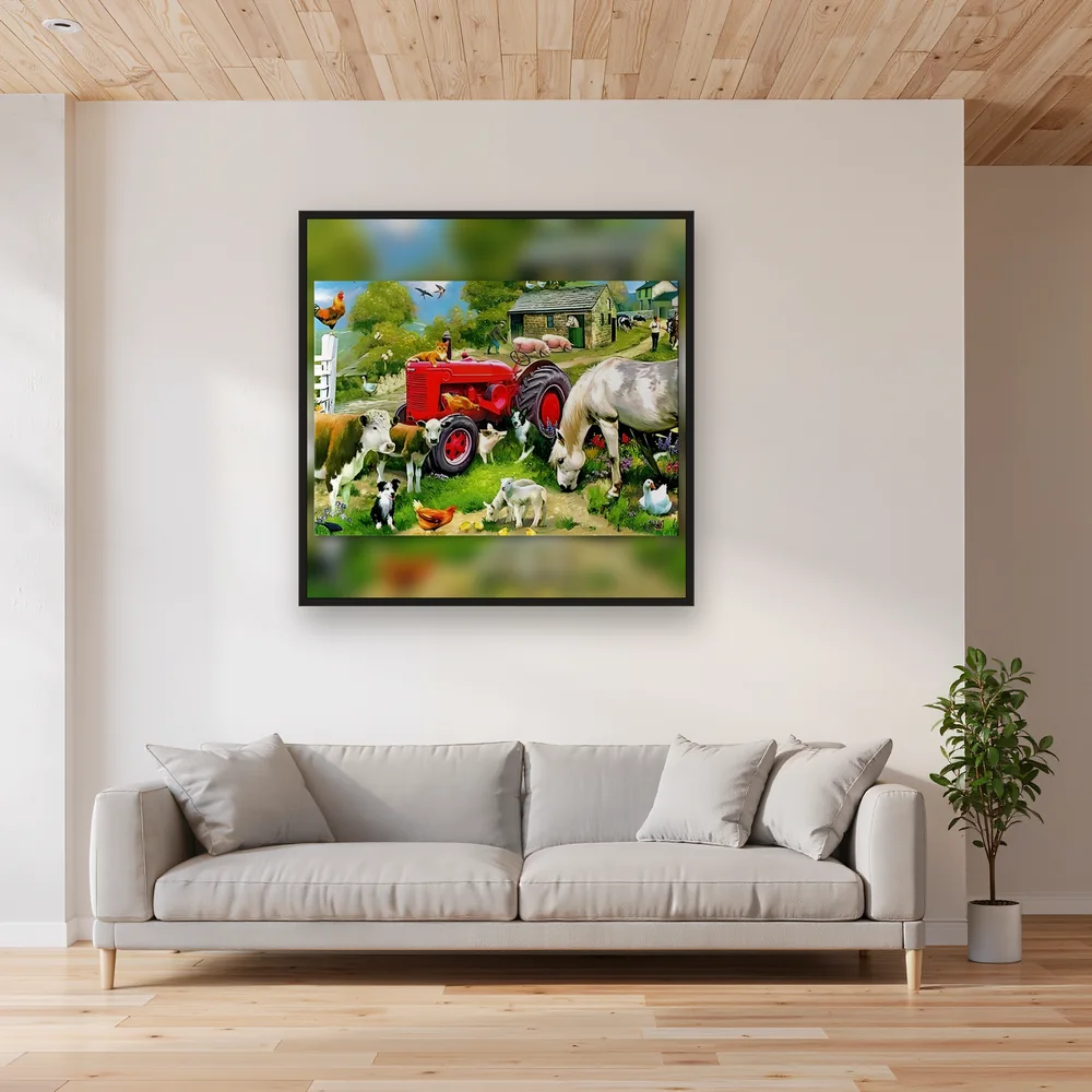 Tracteur Rouge et Animaux de la Ferme – Salon