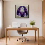 Gros Chat Fluffy aux Yeux Jaunes – Bureau
