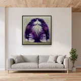 Gros Chat Fluffy aux Yeux Jaunes – mis en situation dans un salon