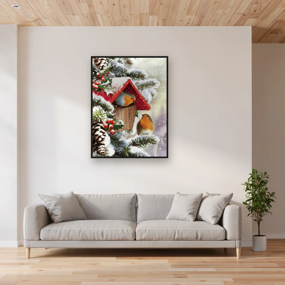 Rouges-Gorges sous la Neige : Nichoir d'Hiver – Salon