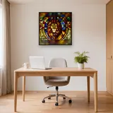 Lion de Vitrail Flamboyant – Bureau