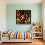 Lion de Vitrail Flamboyant – Enfant